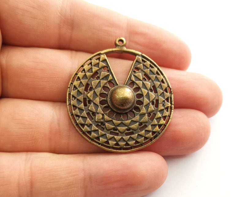 2 Antique Bronze Charms Antique Bronze Plated Charms (40x36mm)  G18623