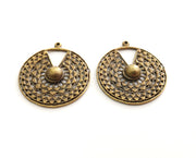 2 Antique Bronze Charms Antique Bronze Plated Charms (40x36mm)  G18623