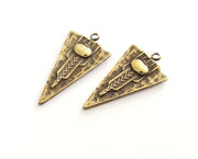 2 Antique Bronze Charms Antique Bronze Plated Charms (Both Side Same) (35x18mm)  G18625