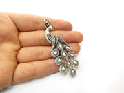 120 pcs Peacock Charms Antique Silver Plated Charms (76x27mm)  G18121
