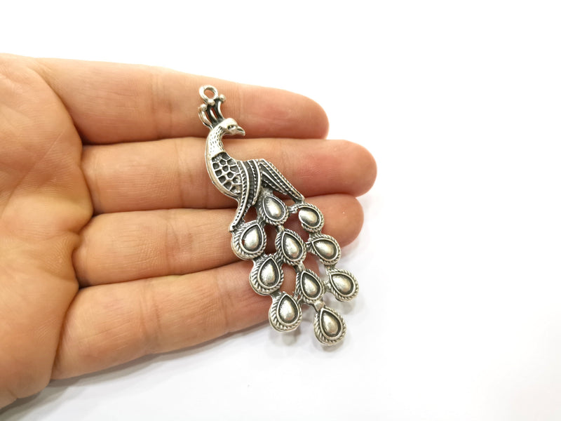 120 pcs Peacock Charms Antique Silver Plated Charms (76x27mm)  G18121