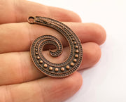 2 Octopus Arm Charms Antique Copper Plated Charms  (44x34mm)  G18630