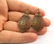 2 Copper Charms Antique Copper Plated Charms (44x23mm)  G18632