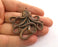 2 Octopus Charms Antique Copper Plated Charms (54x56mm)  G18634