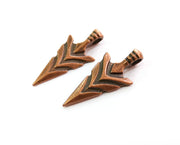 2 Copper Arrowhead Charms Antique Copper Plated Charms (47x20mm) G18636