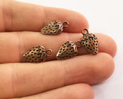10 Strawberry Charms Antique Copper Plated Charms (16x9mm) G18641