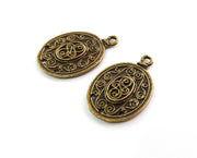 2 Antique Bronze Charms Connector Antique Bronze Plated Charms (37x25mm)  G18644