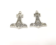4 Silver Charms Antique Silver Plated Charms (28x24mm)  G18146