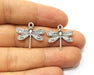 10 Dragonfly Charms Antique Silver Plated Charms (21x19mm)  G18148
