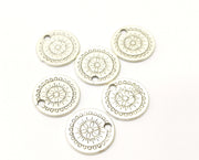 10 Silver Charms Antique Silver Plated Charms (14mm)  G18162