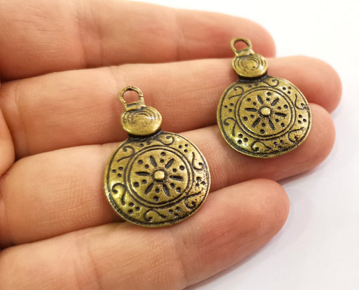2 Antique Bronze Charms Antique Bronze Plated Charms (33x22mm)  G18646