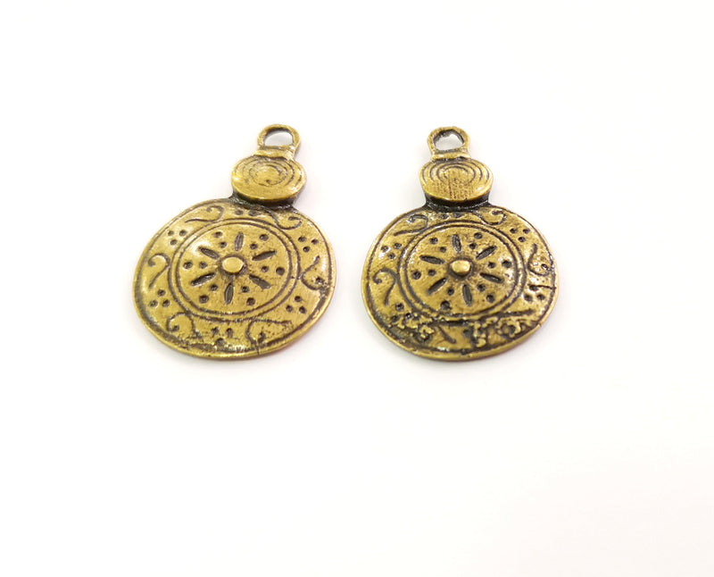 2 Antique Bronze Charms Antique Bronze Plated Charms (33x22mm)  G18646