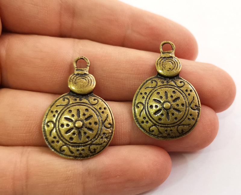 2 Antique Bronze Charms Antique Bronze Plated Charms (33x22mm)  G18646