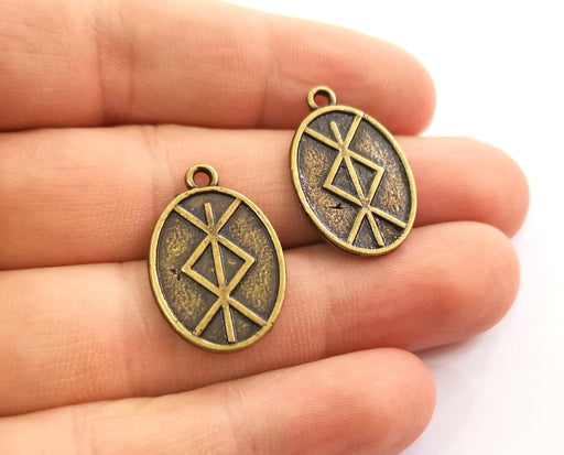 4 Antique Bronze Charms Antique Bronze Plated Charms (26x17mm)  G18647