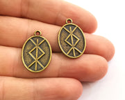 4 Antique Bronze Charms Antique Bronze Plated Charms (26x17mm)  G18647
