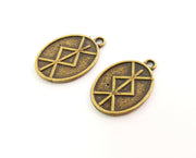 4 Antique Bronze Charms Antique Bronze Plated Charms (26x17mm)  G18647
