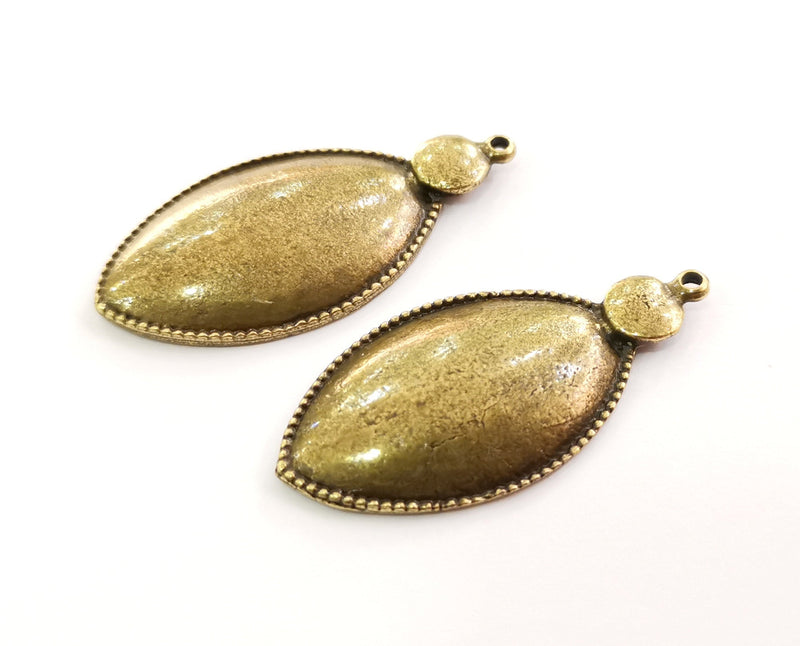 2 Antique Bronze Charm Antique Bronze Charm (46x22mm) G18649