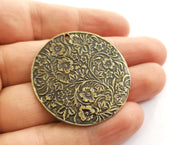 2 Antique Bronze Flowers Charms Antique Bronze Plated Charms (42mm) G18651