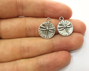 10 Silver Dragonfly Charms Antique Silver Plated Charm (19x15mm) G18664
