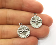 10 Silver Dragonfly Charms Antique Silver Plated Charm (19x15mm) G18664