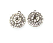4 Silver Charms Antique Silver Plated Charms (24x21mm)  G18665