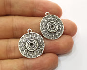 4 Silver Charms Antique Silver Plated Charms (24x21mm)  G18665
