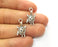 10 Turtle Charms Antique Silver Plated Charms (22x11mm)  G18667