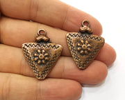 2 Copper Charms Antique Copper Plated Charms (33x25mm)  G18670