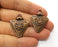 2 Copper Charms Antique Copper Plated Charms (33x25mm)  G18670
