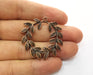 2 Leaf Charms Antique Copper Plated Charms (38mm)  G18672