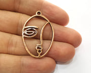 2 Copper Charms Antique Copper Plated Charms (40x26mm)  G18673