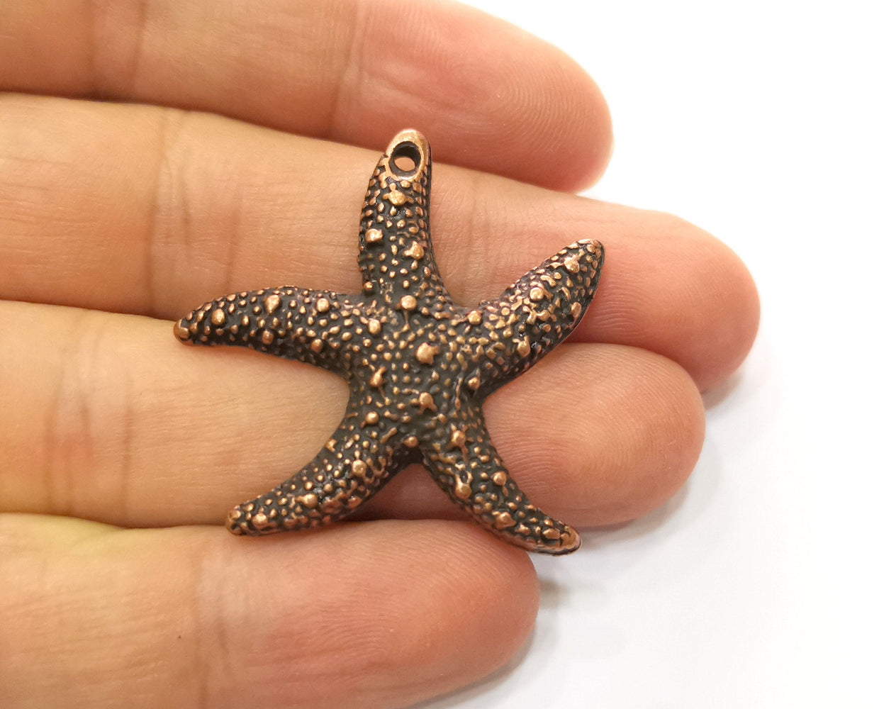 2 Starfish Charms Antique Copper Plated Charms (37x35mm)  G18675