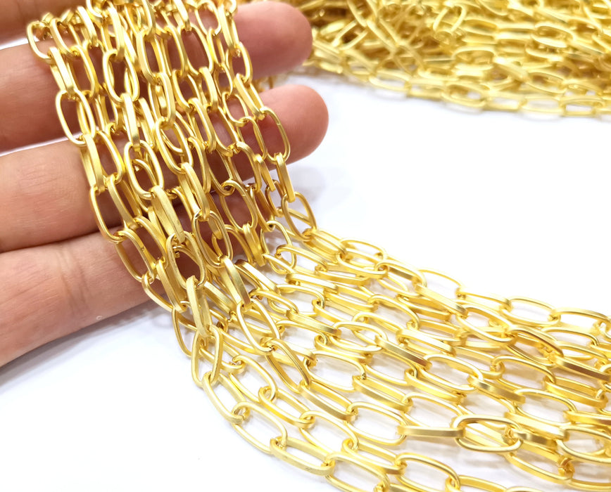 Gold Plated Chain (12.8x6.2 mm) 1 Meter - 3.3 Feet  G18178