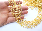 Gold Plated Chain (10.2x4.7 mm) 1 Meter - 3.3 Feet  G18179