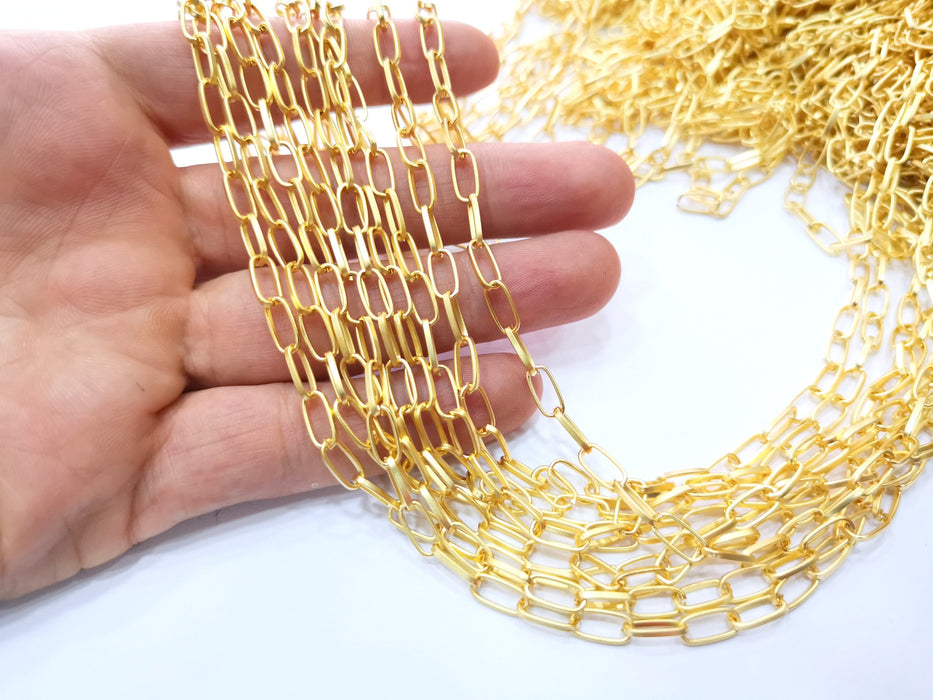 Gold Plated Chain (10.2x4.7 mm) 1 Meter - 3.3 Feet  G18179