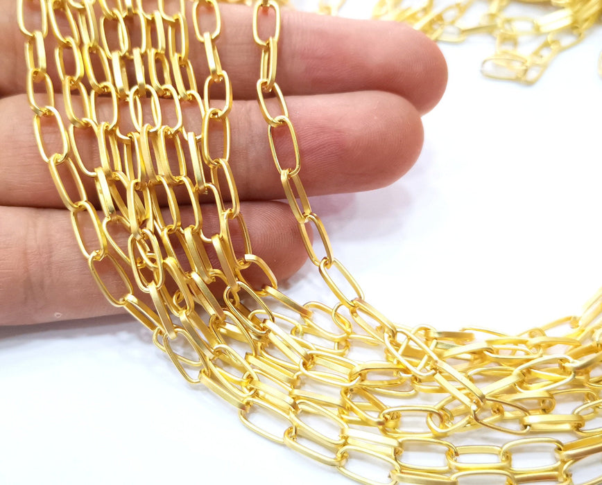 Gold Plated Chain (10.2x4.7 mm) 1 Meter - 3.3 Feet  G18179