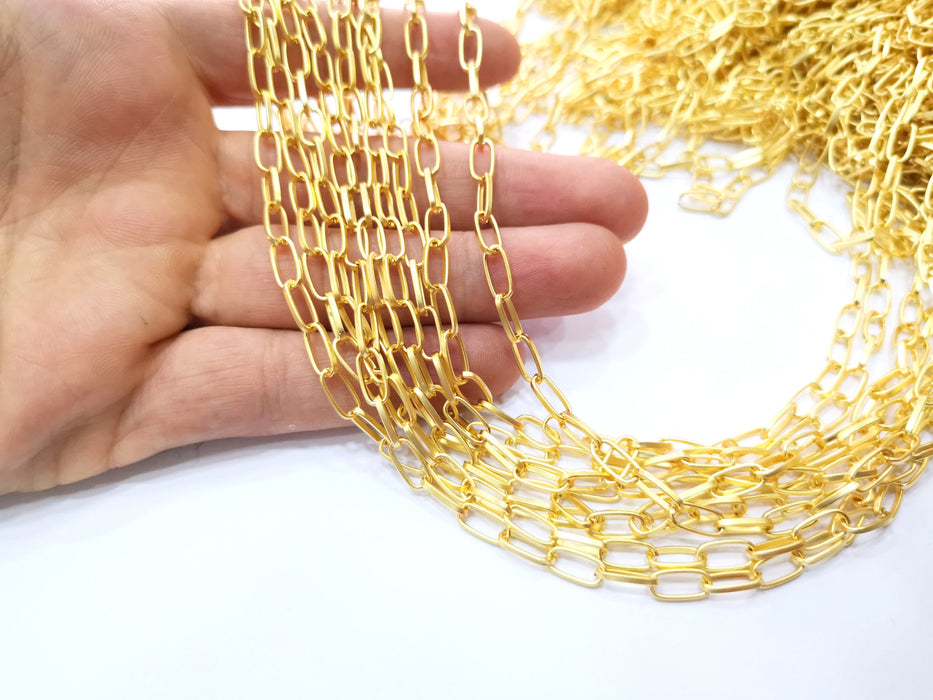 Gold Plated Chain (10.2x4.7 mm) 1 Meter - 3.3 Feet  G18179