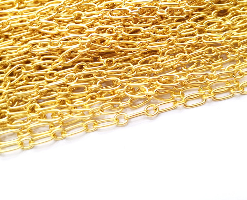 Gold Plated Chain (10x5+6x5 mm) 1 Meter - 3.3 Feet  G18181