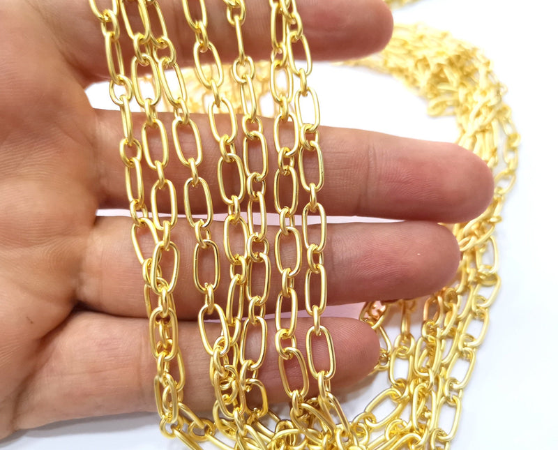 Gold Plated Chain (10x5+6x5 mm) 1 Meter - 3.3 Feet  G18181