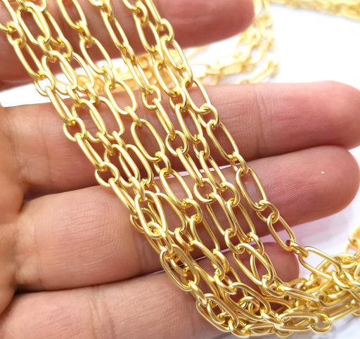 Gold Plated Chain (10x5+6x5 mm) 1 Meter - 3.3 Feet  G18181