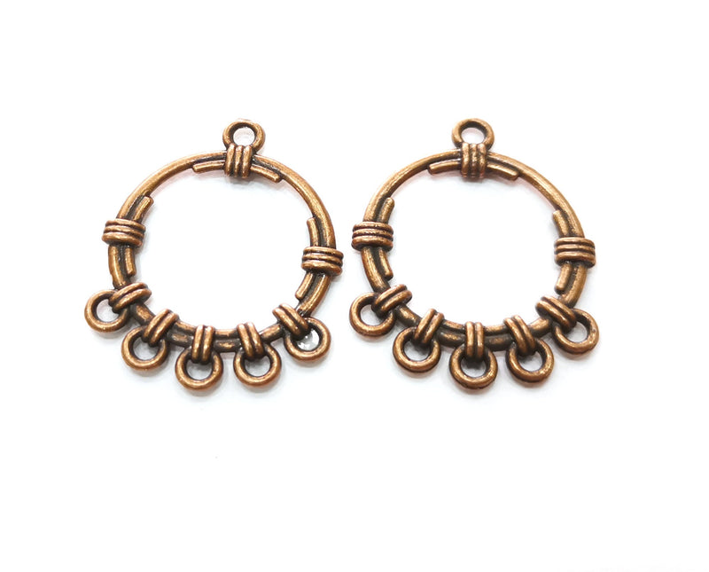 4 Copper Charms Connector Antique Copper Plated Charms (33x26mm)  G18678