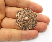 2 Copper Charms Antique Copper Plated Charms (37x35mm)  G18679