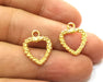 10 Heart Charms Gold Plated Charms  (19x16mm)  G18186