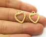 10 Heart Charms Gold Plated Charms  (19x16mm)  G18186