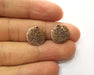 5 Flower Charms Antique Copper Plated Charms (15mm)  G18683