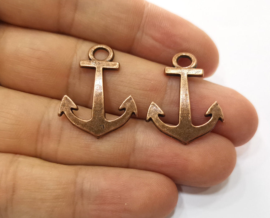 8 Anchor Charms Antique Copper Plated Charms (27x21mm) G18685