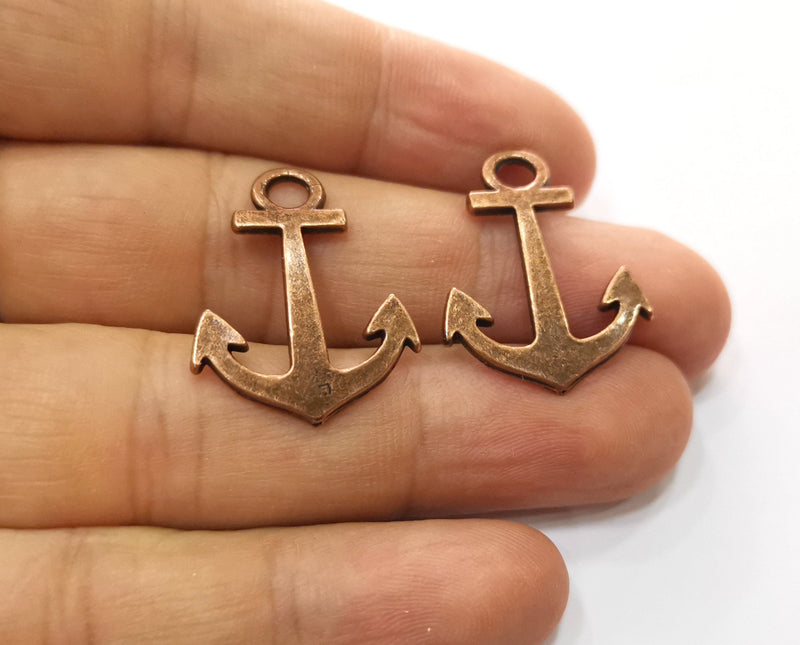 8 Anchor Charms Antique Copper Plated Charms (27x21mm) G18685