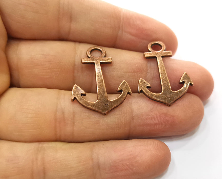 8 Anchor Charms Antique Copper Plated Charms (27x21mm) G18685