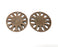 2 Copper Flower Charms Antique Copper Plated Charms (37mm) G18687