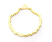 2 Sea Shell Charms Gold Plated Charms (44x38mm)  G18193
